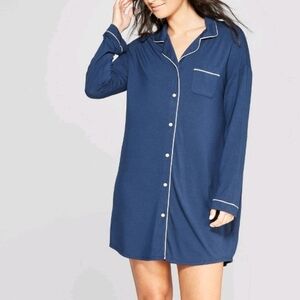 Etsy Seline‎ Lounge collared sleep shirt dress